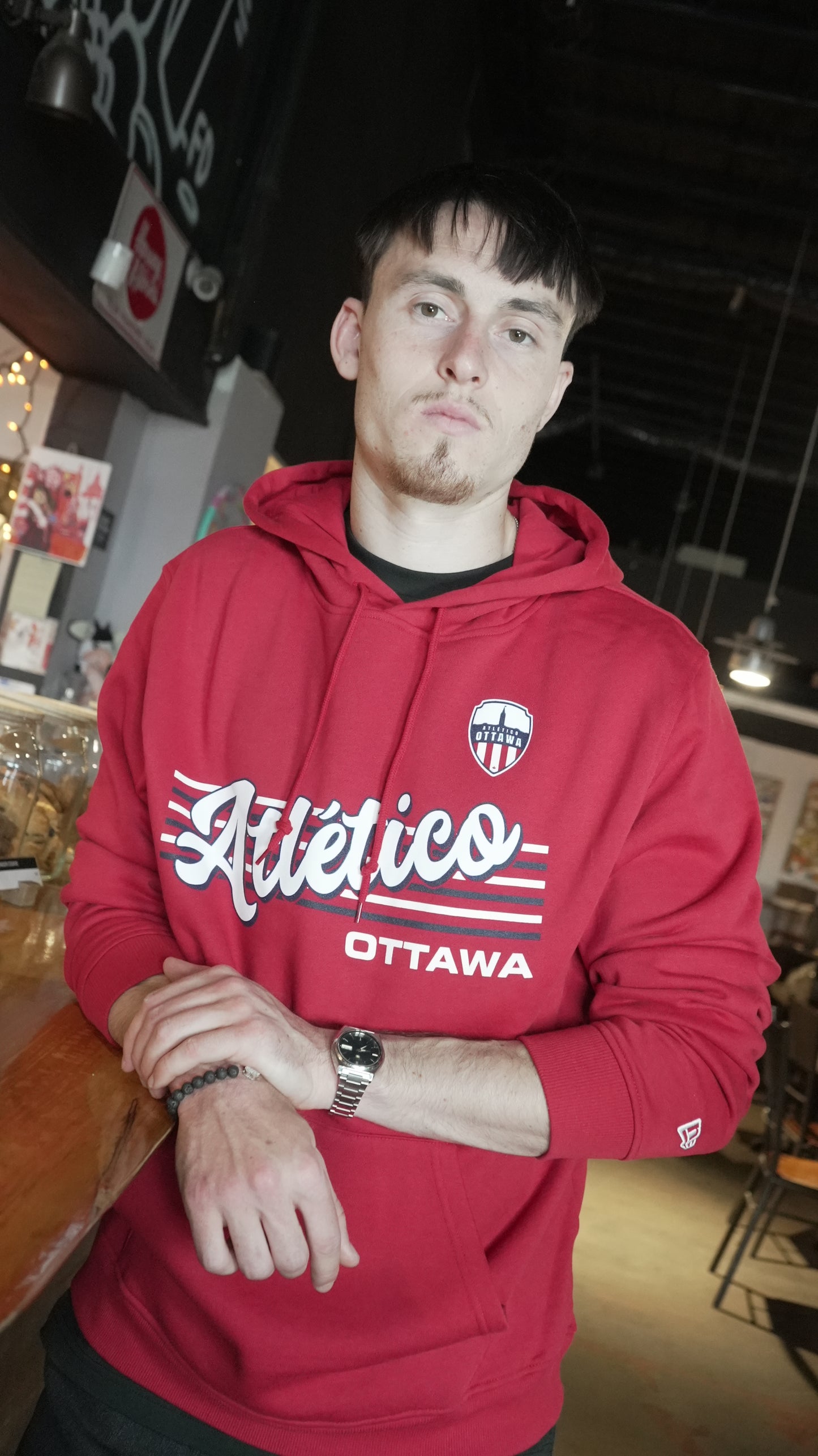 New Era Mens Red Hoodie