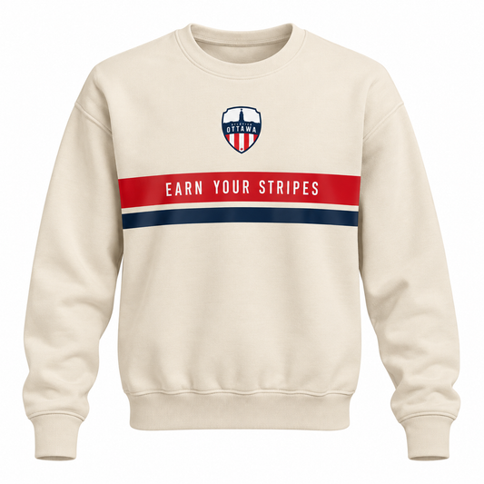 Ivory "Earn Your Stripes" Crewneck