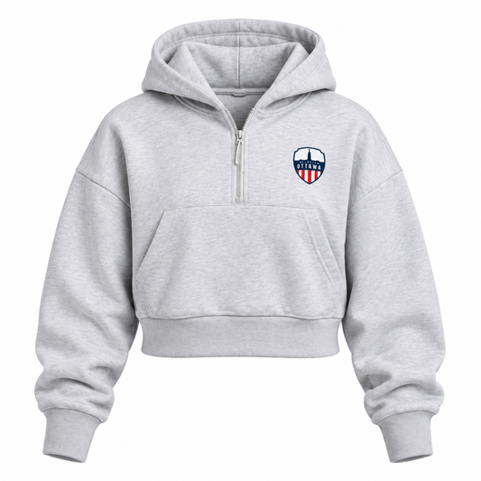 1/2 Zip Women's Crop Hoodie