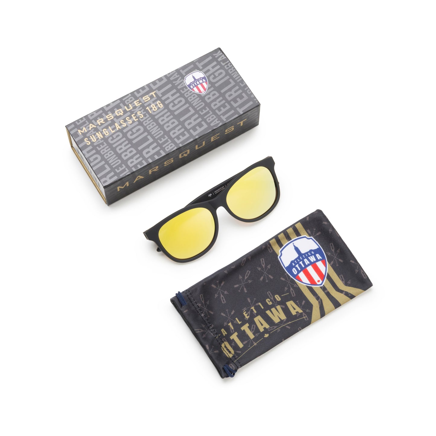 MarsQuest - Atlético Ottawa Black x Gold Momentum Sunglasses