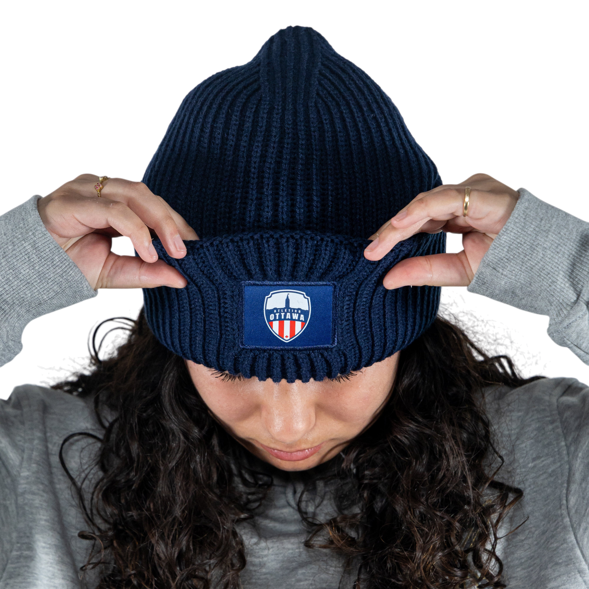 Atlético Ottawa Navy Patch Toque